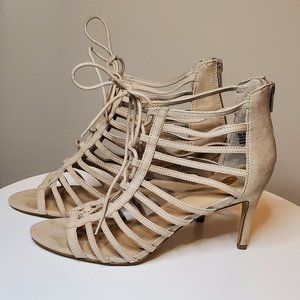 CP Heels by Dress Barn - Strappy Beige Heels size 8 - Gently Pre-Owned